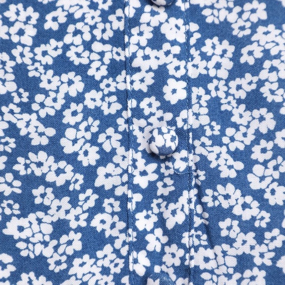 NWOT Lulus Sweet Sensation Blue Floral Print Short Sleeve Romper Small - Picture 5 of 11